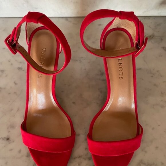 TALBOTS Lakia Poppy Brushed Leather Sandals 8B - Picture 9 of 16